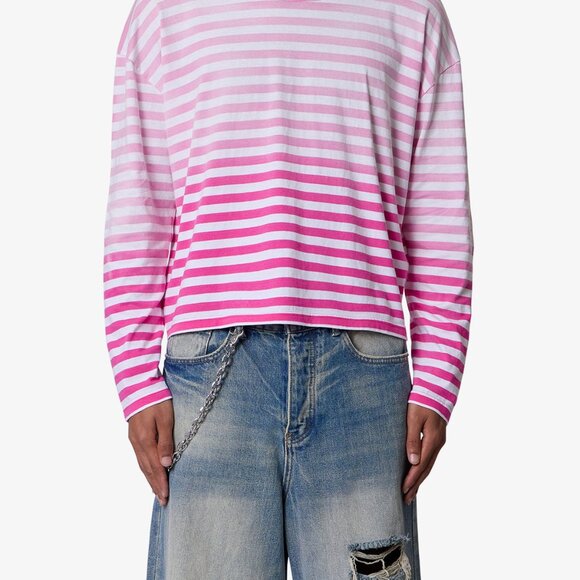 mnml Faded Stripe L/S Tee - Pink/White Size XXLPink/White / XXL - Picture 2 of 3